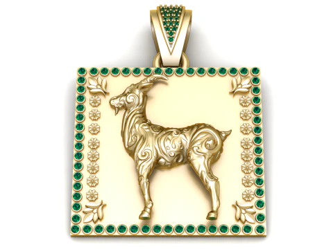 Goat Pendant 3D Printable Model 3D Print Model