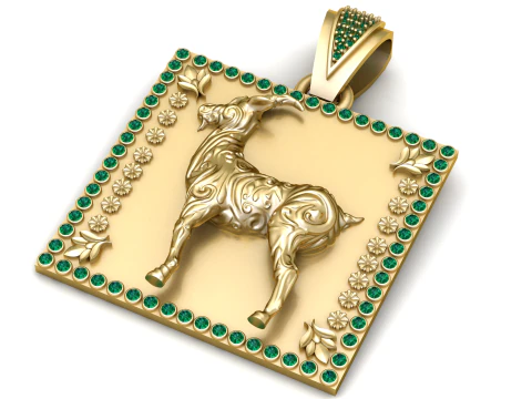 Goat Pendant 3D Printable Model 3D Print Model