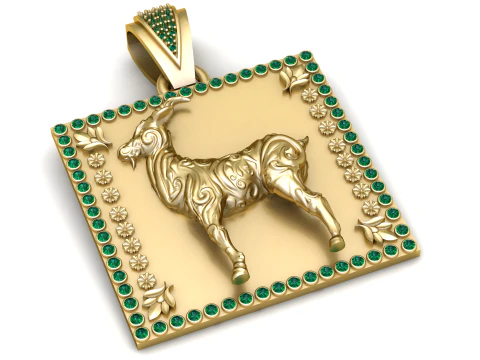 Goat Pendant 3D Printable Model 3D Print Model