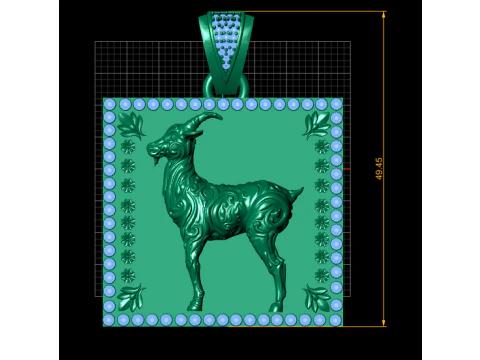 Goat Pendant 3D Printable Model 3D Print Model