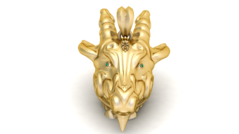 Goat Head Pendant 3D Printable Mode 3D Print Model .c4d .max .obj .3ds .fbx .stl .blend 