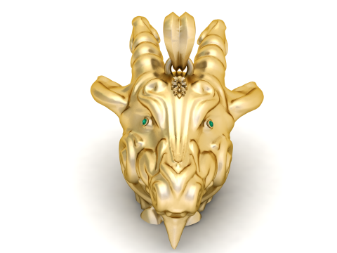 Mode Cetak 3D Liontin Kepala Kambing Model Cetak 3D