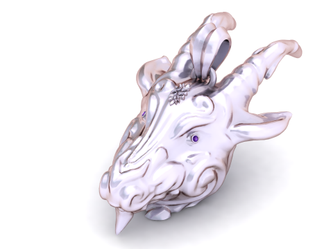 Goat Head Pendant 3D Printable Mode 3D Print Model