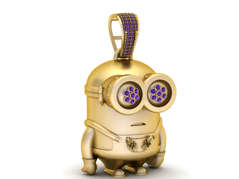 金色小黄人吊坠 3D 打印模型 3D 打印模型