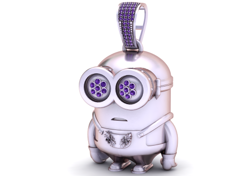 金色小黄人吊坠 3D 打印模型 3D 打印模型