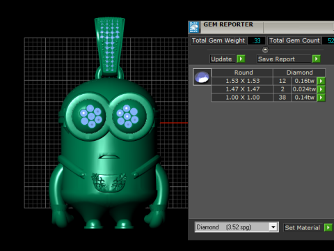 金色小黄人吊坠 3D 打印模型 3D 打印模型