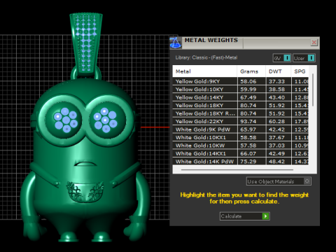金色小黄人吊坠 3D 打印模型 3D 打印模型