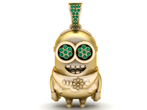 Model Cetak 3D Liontin Minion Kartun Model Cetak 3D