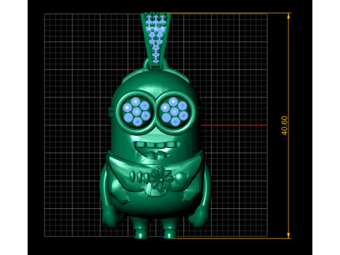 Modelo imprimible en 3D con colgante de Minion de dibujos animados Modelo de impresión 3D