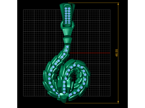 Modello stampabile 3D con ciondolo serpente in oro Modello di stampa 3D