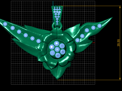 Pendentif fleur ailé Modèle imprimable en 3D Modèles 3D en vedette