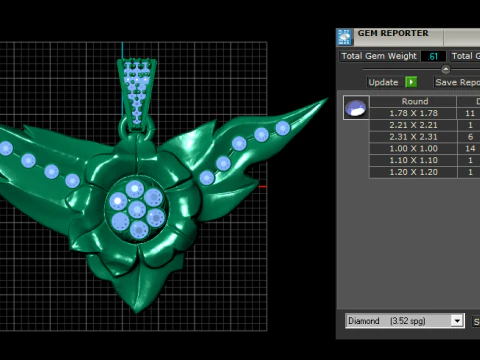 Winged Flower Pendant 3D Printable Model 3D Print Model