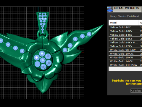 Pendentif fleur ailé Modèle imprimable en 3D Modèles 3D en vedette