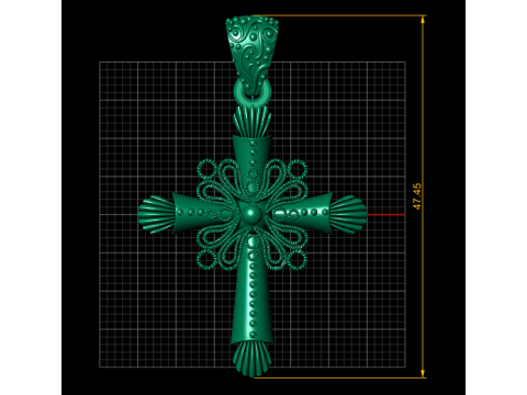 Gouden filigraan kruis hanger 3D afdrukbaar model 3D printmodel
