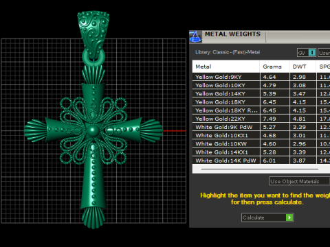 Gouden filigraan kruis hanger 3D afdrukbaar model 3D printmodel
