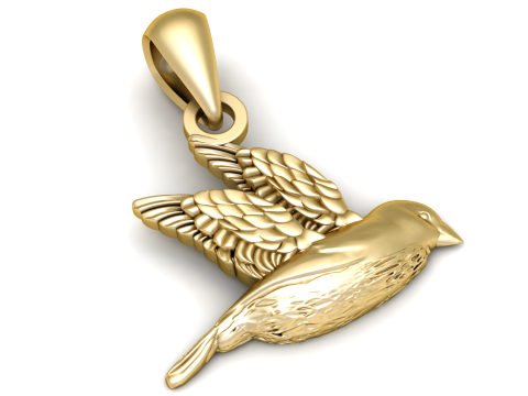 鳩鳥ペンダント 3D 印刷可能モデル 3Dプリントモデル