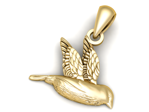 鳩鳥ペンダント 3D 印刷可能モデル 3Dプリントモデル