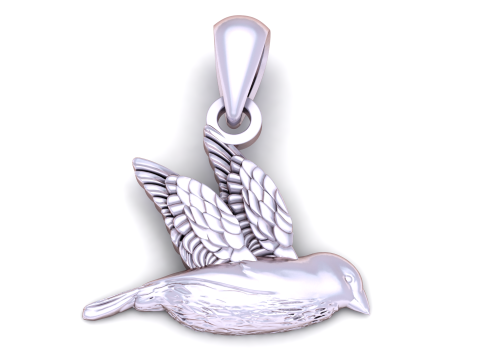 鳩鳥ペンダント 3D 印刷可能モデル 3Dプリントモデル