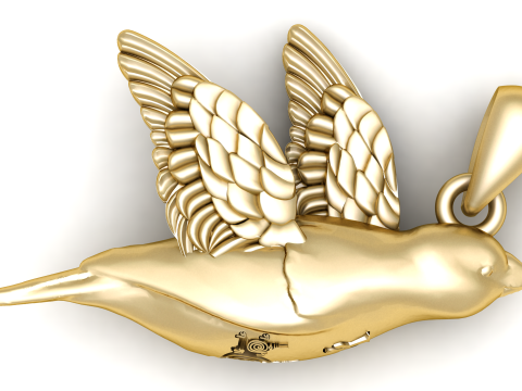 Model Cetak 3D Liontin Perdamaian Merpati Model Cetak 3D