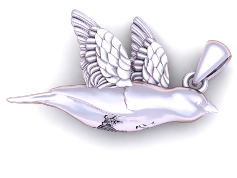 Dove Peace ペンダント 3D 印刷可能モデル 3Dプリントモデル