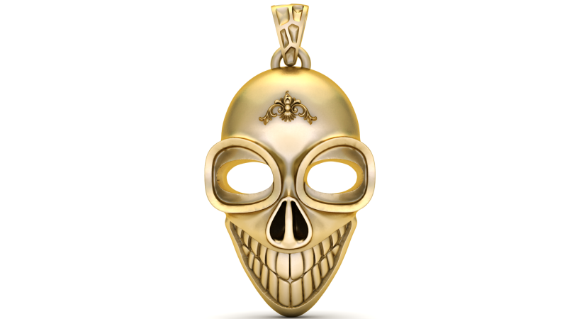 Modelo para impressão 3D com pingente de cabeça de caveira Modelo de Impressão 3D .c4d .max .obj .3ds .fbx .stl .blend 