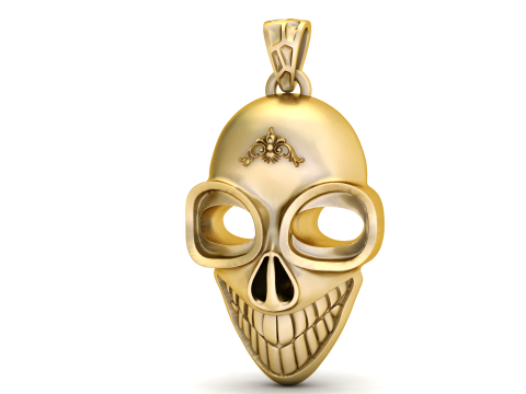 Modelo para impressão 3D com pingente de cabeça de caveira Modelo de Impressão 3D