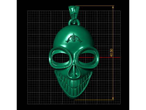 Modelo para impressão 3D com pingente de cabeça de caveira Modelo de Impressão 3D