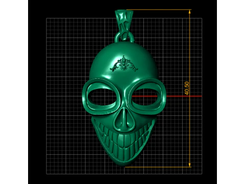 Skull Head Pendant 3D Printable Model 3D Print Model
