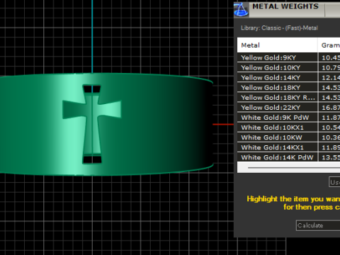 Golden Cross Ring Pendant 3D Printable Model 3D Print Model