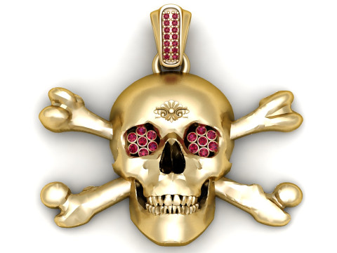 Model Cetak 3D Liontin Wajah Tengkorak Model Cetak 3D