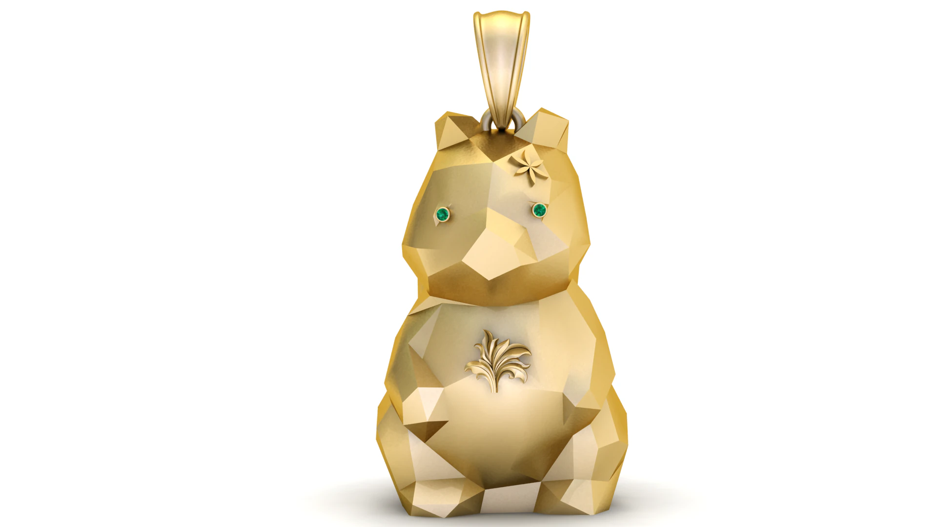 Golden Geometric Squirrel Pendant 3D Printable Model 3D Print Model .c4d .max .obj .3ds .fbx .stl .blend 