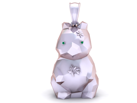 黄金の幾何学的なリスのペンダント 3D 印刷可能モデル 3Dプリントモデル