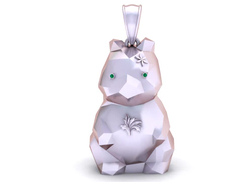 Golden Geometric Squirrel Pendant 3D Printable Model 3D Print Model