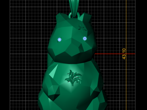 黄金の幾何学的なリスのペンダント 3D 印刷可能モデル 3Dプリントモデル