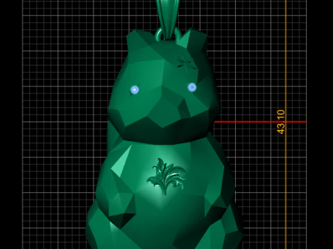 Golden Geometric Squirrel Pendant 3D Printable Model 3D Print Model