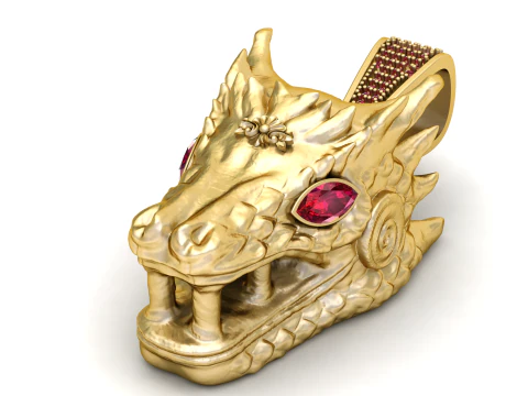 Dragon Face Pendant 3D Printable Model 3D Print Model