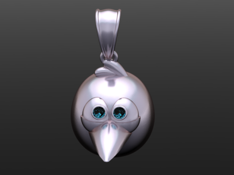 Милый золотой мультяшный кулон в виде птицы 3D модель для печати 3D Принт Модель