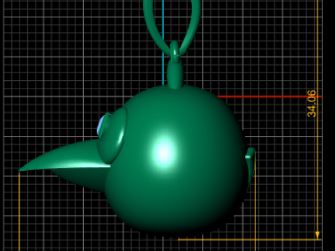 Милый золотой мультяшный кулон в виде птицы 3D модель для печати 3D Принт Модель