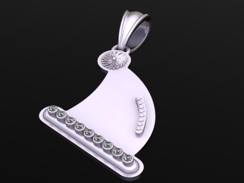 गोल्डन हैट पेंडेंट 3डी प्रिंट करने योग्य मॉडल 3D प्रिंट मॉडल