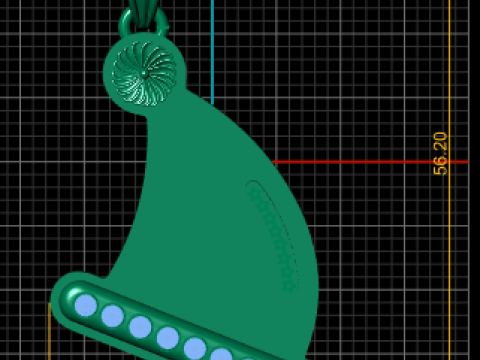 गोल्डन हैट पेंडेंट 3डी प्रिंट करने योग्य मॉडल 3D प्रिंट मॉडल