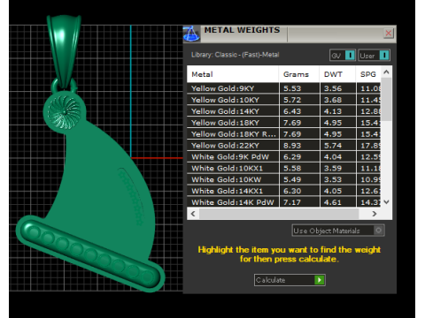 गोल्डन हैट पेंडेंट 3डी प्रिंट करने योग्य मॉडल 3D प्रिंट मॉडल