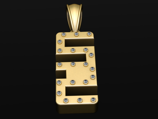 Złoty alfabet 52 wisiorek Model 3D do druku Model do druku 3D .c4d .max .obj .3ds .fbx .stl .blend 