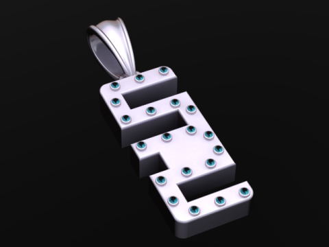 Złoty alfabet 52 wisiorek Model 3D do druku Model do druku 3D