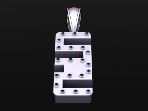 Złoty alfabet 52 wisiorek Model 3D do druku Model do druku 3D