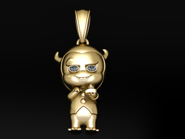 Devil Cartoon Pendant 3D Printable Model 3D Print Model .c4d .max .obj .3ds .fbx .stl .blend 