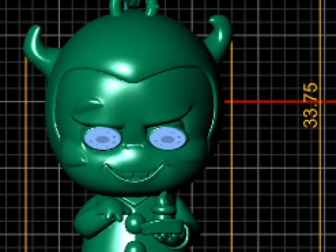 Devil Cartoon Pendant 3D Printable Model 3D Print Model