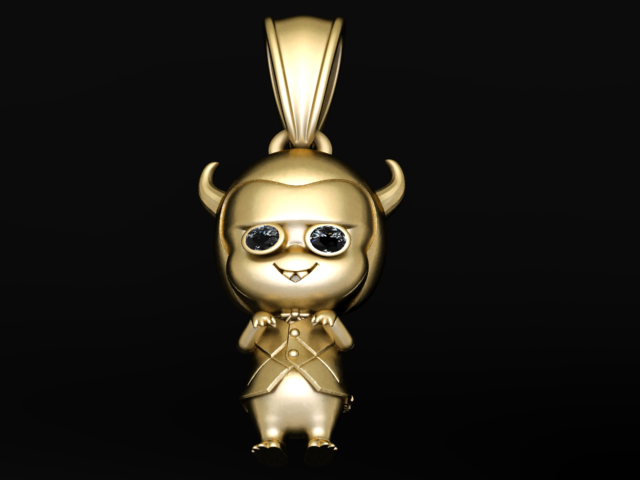 魔鬼卡通吊坠 3D 可打印模型 3D 打印模型 .c4d .max .obj .3ds .fbx .stl .blend