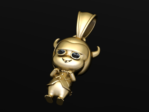 魔鬼卡通吊坠 3D 可打印模型 3D 打印模型