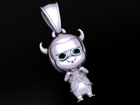 魔鬼卡通吊坠 3D 可打印模型 3D 打印模型