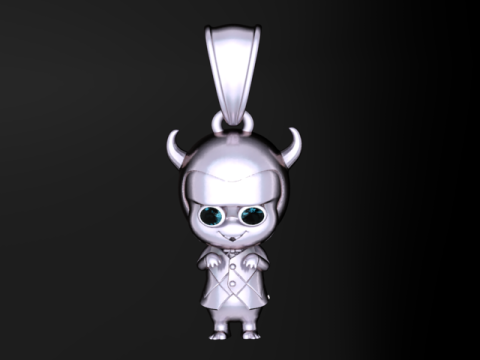 魔鬼卡通吊坠 3D 可打印模型 3D 打印模型